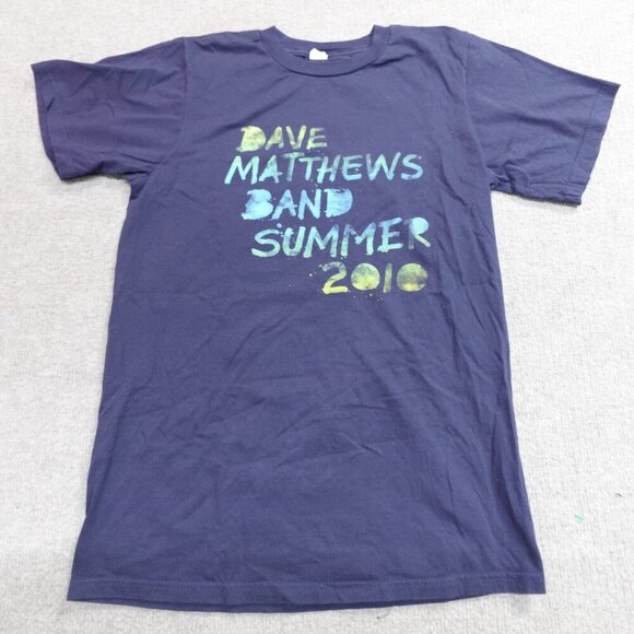 Dave Matthews Band Shirt Small Blue 2010 Summer Tour Double Sided - Picture 1 of 6
